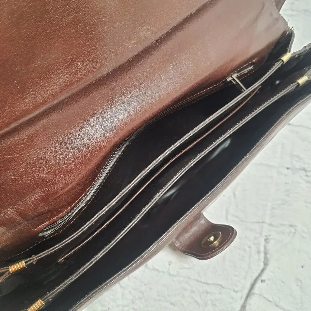 Vintage 1960s Brunettini Purse Leather Shoulder Bag Italian Designer Roma - Picture 5 of 13